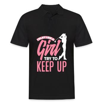 Lustiges Golfen Golf Golfer Geschenk - Männer Poloshirt - Schwarz - Vorne - Kai (181cm)