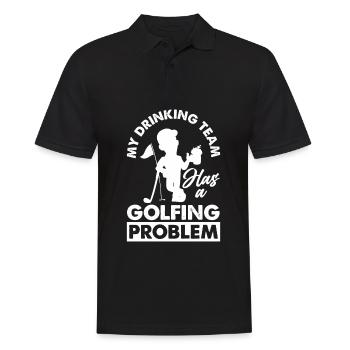 Lustiges Golfen Golf Golfer Geschenk - Männer Poloshirt - Schwarz - Vorne - Kai (181cm)