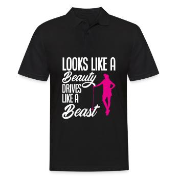 Lustiges Golfen Golf Golfer Geschenk - Männer Poloshirt - Schwarz - Vorne - Kai (181cm)