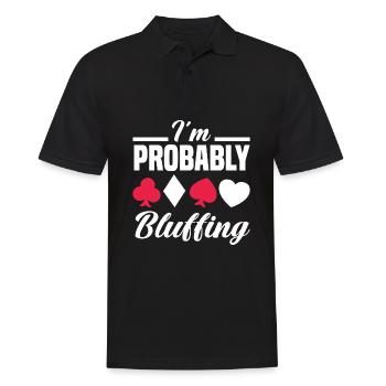 Joueur de poker Joueur de poker Cadeau de poker - Polo Homme - noir - Devant - Kai (181cm)