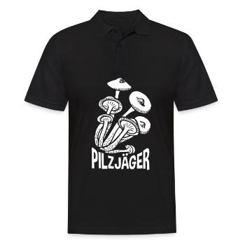 Pilzjäger Lustiges Pilzsammler Geschenk - Männer Poloshirt - Schwarz - Vorne - Kai (181cm)
