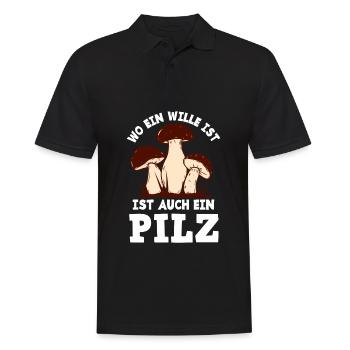 Wo Ein Wille Ist Ist Ein Pilz Lustiges Pilzsammler - Männer Poloshirt - Schwarz - Vorne - Kai (181cm)
