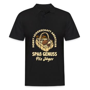 Pilz Jäger Lustiges Pilzsammler Geschenk - Männer Poloshirt - Schwarz - Vorne - Kai (181cm)