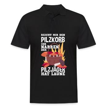 Lustiges Pilzammler Geschenk - Männer Poloshirt - Schwarz - Vorne - Kai (181cm)