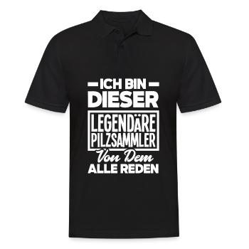 Ich Bin Dieser Legendäre Pilzsammler - Männer Poloshirt - Schwarz - Vorne - Kai (181cm)