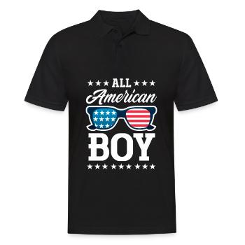 Amérique États-Unis Américain Américain - Polo Homme - noir - Devant - Kai (181cm)