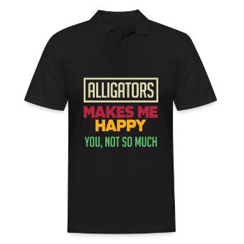 Alligator Alligatoren Krokodil Krokodile - Männer Poloshirt - Schwarz - Vorne - Kai (181cm)