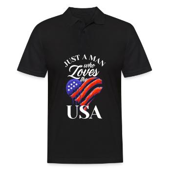 Amérique États-Unis Américain Américain - Polo Homme - noir - Devant - Kai (181cm)
