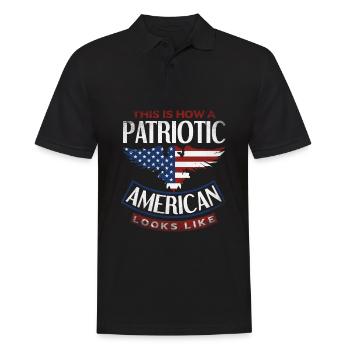 Amérique États-Unis Américain Américain - Polo Homme - noir - Devant - Kai (181cm)