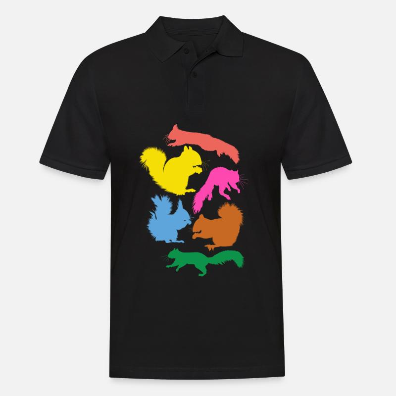 Eichhörnchen - Männer Poloshirt - Schwarz