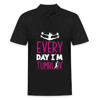Lustiges Cheerleader Cheerleading Geschenk - Männer Poloshirt - Schwarz - Vorne - Kai (181cm)