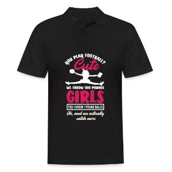 Lustiges Cheerleader Cheerleading Geschenk - Männer Poloshirt - Schwarz - Vorne - Kai (181cm)