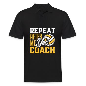 Lustiges Volleyball Trainer Geschenk - Männer Poloshirt - Schwarz - Vorne - Kai (181cm)