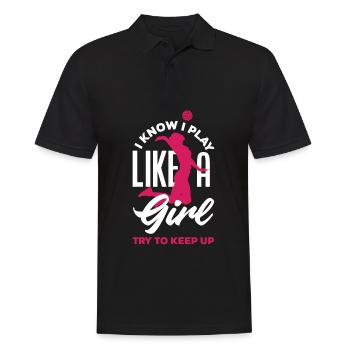 Drôle de cadeau de fille de volleyball - Polo Homme - noir - Devant - Kai (181cm)