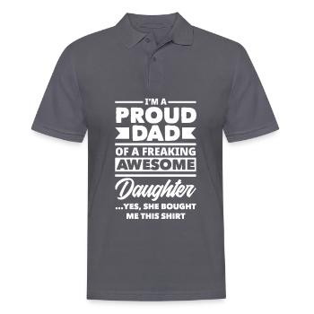 Papa Père Cadeau de la fête des pères - Polo Homme - charbon - Devant - Nico (186cm)