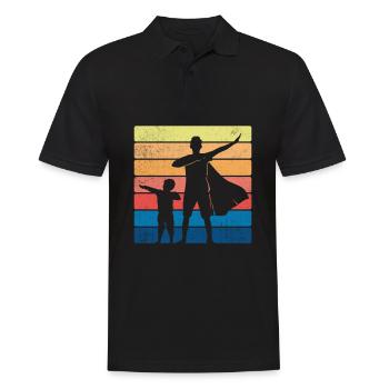 Papa Père Cadeau de la fête des pères - Polo Homme - noir - Devant - Kai (181cm)