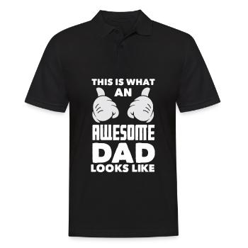 Papa Père Cadeau de la fête des pères - Polo Homme - noir - Devant - Kai (181cm)
