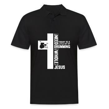 Schlagzeug Schlagzeuger Geschenk - Männer Poloshirt - Schwarz - Vorne - Kai (181cm)