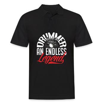 Schlagzeug Schlagzeuger Geschenk - Männer Poloshirt - Schwarz - Vorne - Kai (181cm)