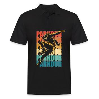 Lustiges Parkourläufer Freerunner Geschenk - Männer Poloshirt - Schwarz - Vorne - Kai (181cm)
