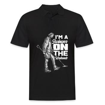 Funny Probing Metal Detector Detector - Men's Polo Shirt - black - Front - Kai (181cm)