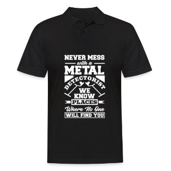 Funny Probing Metal Detector Detector - Men's Polo Shirt - black - Front - Kai (181cm)
