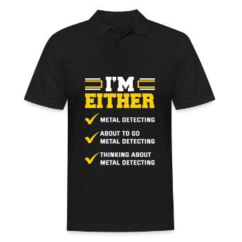 Funny Probing Metal Detector Detector - Men's Polo Shirt - black - Front - Kai (181cm)