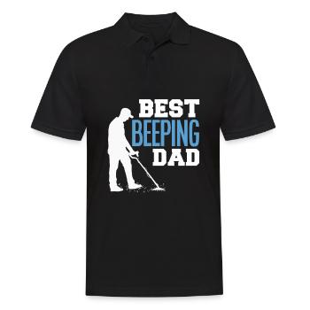 Drôle de détecteur de métaux de détecteur de métaux papa - Polo Homme - noir - Devant - Kai (181cm)