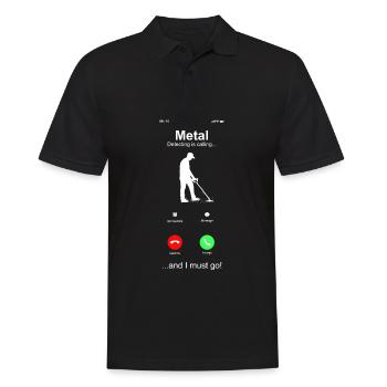 Funny Probing Metal Detector Detector - Men's Polo Shirt - black - Front - Kai (181cm)