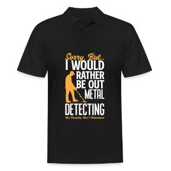 Funny Probing Metal Detector Detector - Men's Polo Shirt - black - Front - Kai (181cm)