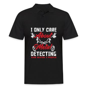 Funny Probing Metal Detector Detector - Men's Polo Shirt - black - Front - Kai (181cm)