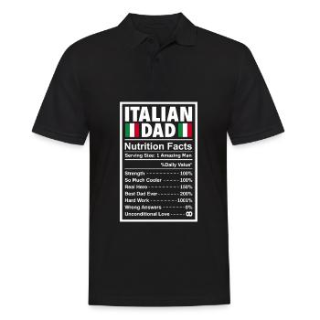 Drôle Italie Cadeau Papa Italien - Polo Homme - noir - Devant - Kai (181cm)