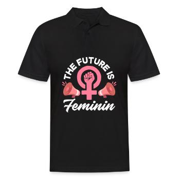 Feminismus Feministin - Männer Poloshirt - Schwarz - Vorne - Kai (181cm)