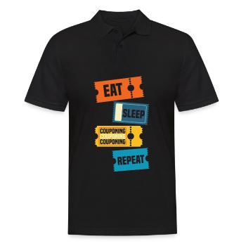 Lustiges Extrem Couponing Coupon Geschenk - Männer Poloshirt - Schwarz - Vorne - Kai (181cm)