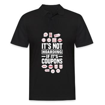 Lustiges Extrem Couponing Coupon Geschenk - Männer Poloshirt - Schwarz - Vorne - Kai (181cm)