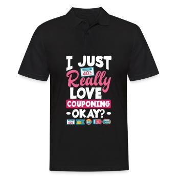 Lustiges Extrem Couponing Coupon Geschenk - Männer Poloshirt - Schwarz - Vorne - Kai (181cm)