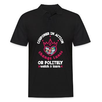 Lustiges Extrem Couponing Coupon Geschenk - Männer Poloshirt - Schwarz - Vorne - Kai (181cm)