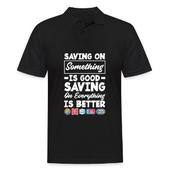 Lustiges Extrem Couponing Coupon Geschenk - Männer Poloshirt - Schwarz - Vorne - Kai (181cm)