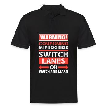 Lustiges Extrem Couponing Coupon Geschenk - Männer Poloshirt - Schwarz - Vorne - Kai (181cm)
