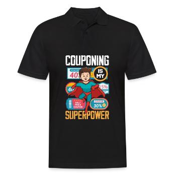 Lustiges Extrem Couponing Coupon Geschenk - Männer Poloshirt - Schwarz - Vorne - Kai (181cm)