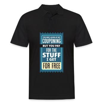 Lustiges Extrem Couponing Coupon Geschenk - Männer Poloshirt - Schwarz - Vorne - Kai (181cm)