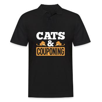 Lustiges Extrem Couponing Coupon Geschenk - Männer Poloshirt - Schwarz - Vorne - Kai (181cm)