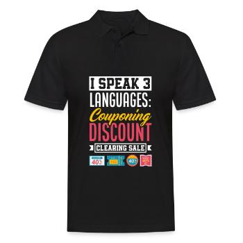 Lustiges Extrem Couponing Coupon Geschenk - Männer Poloshirt - Schwarz - Vorne - Kai (181cm)