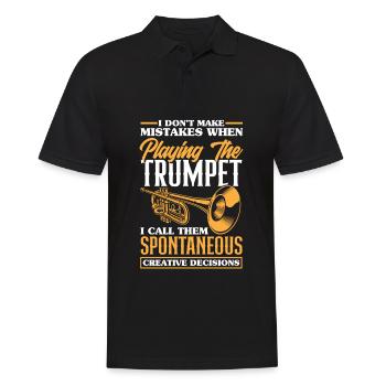 Trompete Trompeter Trompeten Spieler - Männer Poloshirt - Schwarz - Vorne - Kai (181cm)