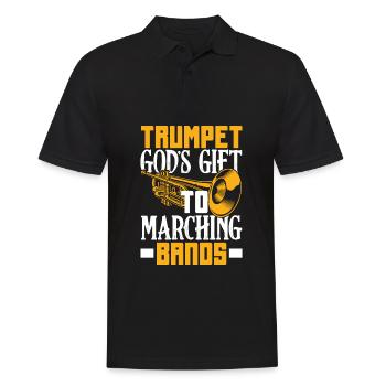 Trompete Trompeter Trompeten Spieler - Männer Poloshirt - Schwarz - Vorne - Kai (181cm)