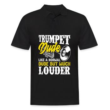Trompete Trompeter Trompeten Spieler - Männer Poloshirt - Schwarz - Vorne - Kai (181cm)