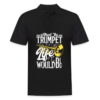 Trompete Trompeter Trompeten Spieler - Männer Poloshirt - Schwarz - Vorne - Kai (181cm)