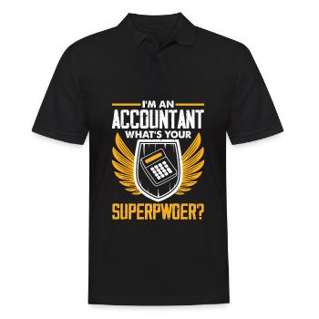 Drôle de cadeau comptable de conseiller fiscal - Polo Homme - noir - Devant - Kai (181cm)