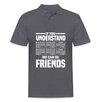 Drôle de cadeau comptable de conseiller fiscal - Polo Homme - charbon - Devant - Nico (186cm)