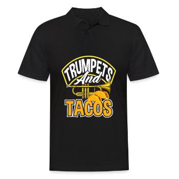 Trompete Trompeter Trompeten Spieler - Männer Poloshirt - Schwarz - Vorne - Kai (181cm)